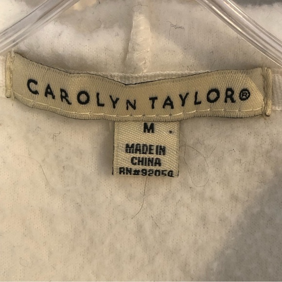 Carolyn Taylor/White Fleece /zipper jacket / hood/ pockets / Size M / - Picture 7 of 11